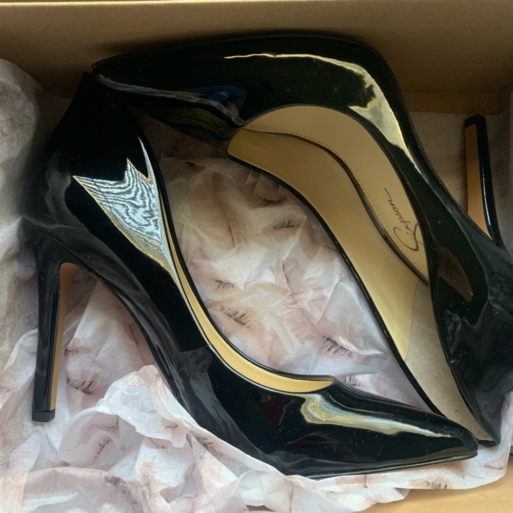 Size 8 Jessica Simpson Black Patent Heels